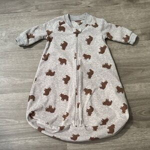 Carter's Gray Sleep Sack with Brown Bear Design